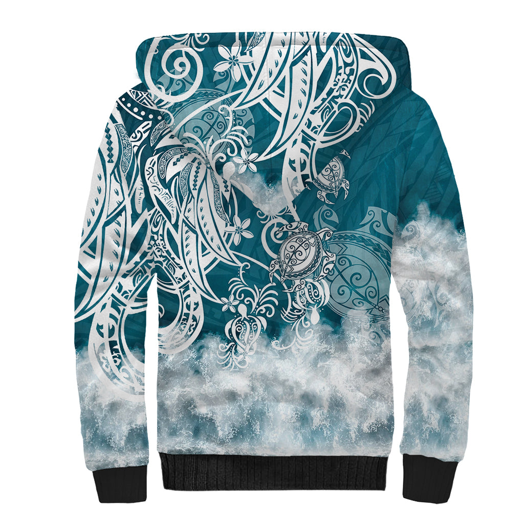 Polynesian Sea Turtle Sherpa Hoodie Tribal LT6 - Polynesian Pride