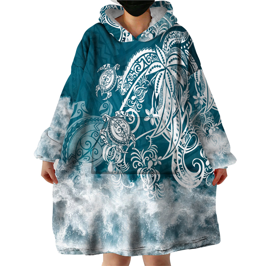Polynesian Sea Turtle Wearable Blanket Hoodie Tribal LT6 - Polynesian Pride