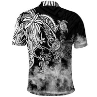 Polynesian Sea Turtle Polo Shirt Tribal Black LT6 - Polynesian Pride