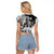 Polynesian Sea Turtle Raglan Cropped T Shirt Tribal Black LT6 - Polynesian Pride