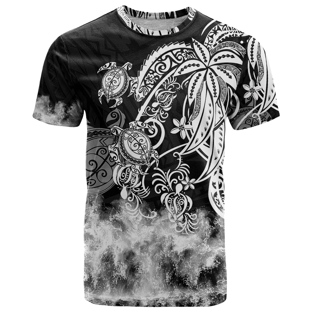 Polynesian Sea Turtle T Shirt Tribal Black LT6 Black - Polynesian Pride