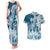 Polynesian Sea Turtle Couples Matching Tank Maxi Dress And Hawaiian Shirt Tribal Blue LT6 Blue - Polynesian Pride