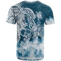 Polynesian Sea Turtle T Shirt Tribal Blue LT6 - Polynesian Pride