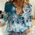 Polynesian Sea Turtle Women Casual Shirt Tribal Blue LT6 Female Blue - Polynesian Pride