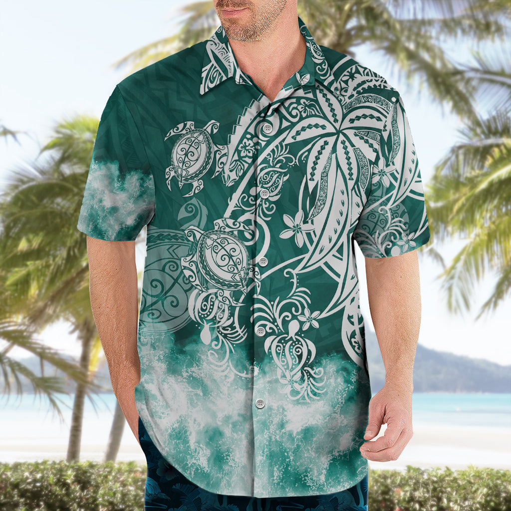 Polynesian Sea Turtle Hawaiian Shirt Tribal Green LT6 - Polynesian Pride