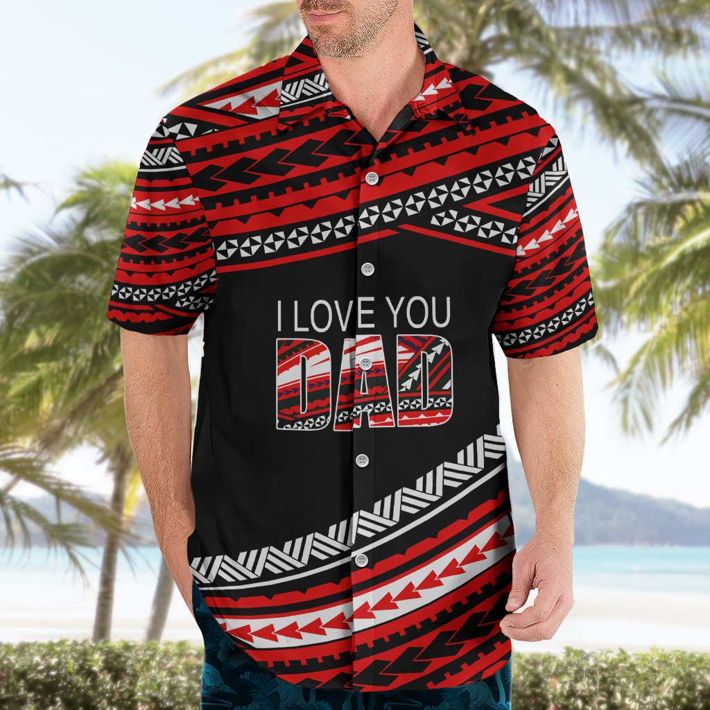 Custom Happy Fathers Day Hoodie Polynesian Patterns Black Style LT6