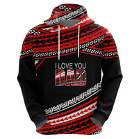 Custom Happy Fathers Day Polynesian Hoodie I Love You Dad Red LT6 - Polynesian Pride