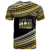 Custom Happy Fathers Day Polynesian T Shirt I Love You Dad Gold LT6 Gold - Polynesian Pride