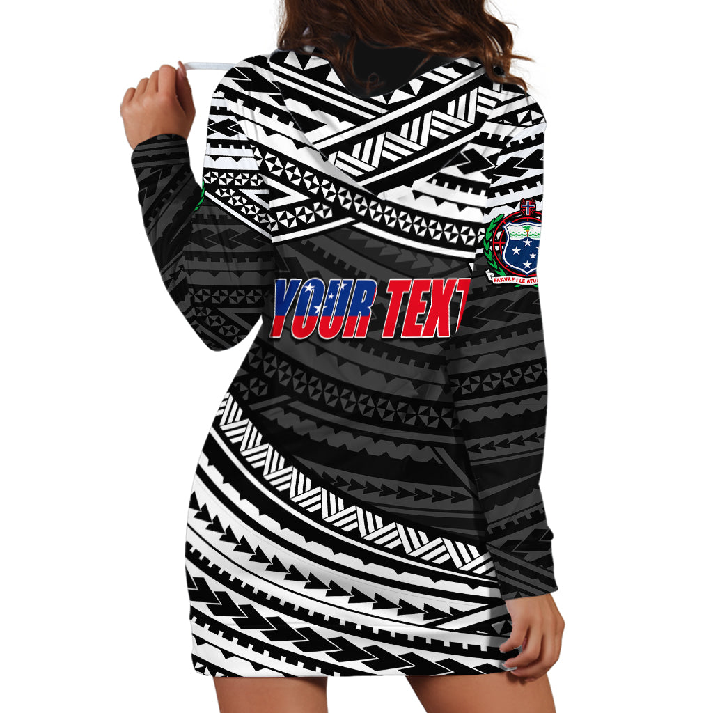(Custom Personalised) Happy Fathers Day Samoa Hoodie Dress I Love You Dad Black LT6 - Polynesian Pride