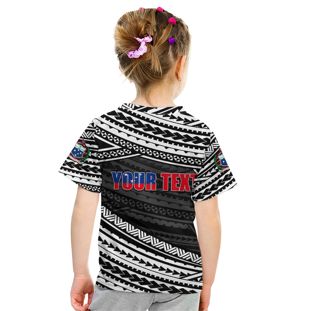 (Custom Personalised) Happy Fathers Day Samoa Kid T Shirt I Love You Dad Black LT6 - Polynesian Pride