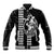 Polynesian Baseball Jacket Hawaiian Warrior and Aloha Girl With Hammerhead Shark Tattoos White LT6 Unisex White - Polynesian Pride