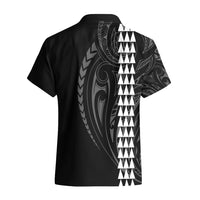 Polynesian Hawaiian Shirt Hawaiian Warrior and Aloha Girl With Hammerhead Shark Tattoos White LT6 - Polynesian Pride