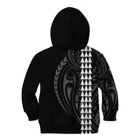 Polynesian Kid Hoodie Hawaiian Warrior and Aloha Girl With Hammerhead Shark Tattoos White LT6 - Polynesian Pride
