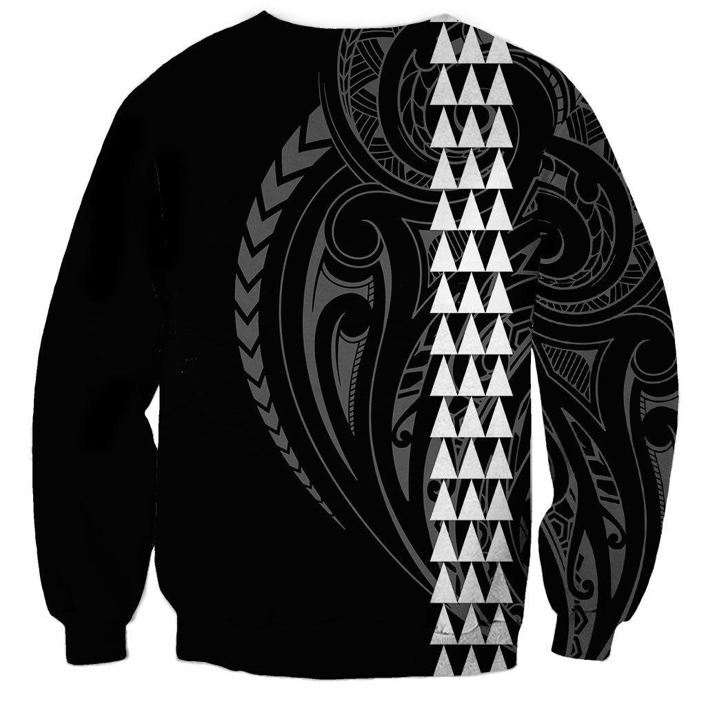 Polynesian Sweatshirt Hawaiian Warrior and Aloha Girl With Hammerhead Shark Tattoos White LT6 - Polynesian Pride