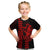 Polynesian Kid T Shirt Hawaiian Warrior and Aloha Girl With Hammerhead Shark Tattoos Red LT6 Red - Polynesian Pride