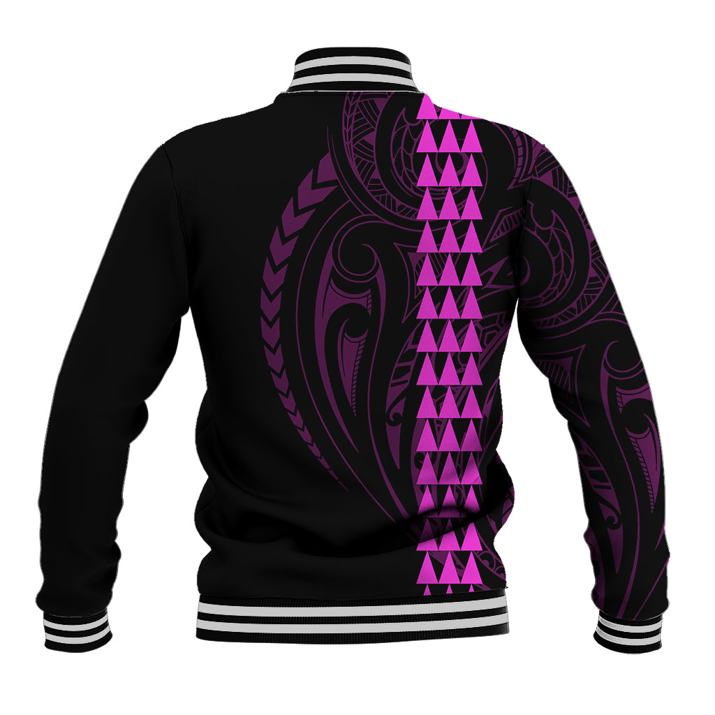 Polynesian Baseball Jacket Hawaiian Warrior and Aloha Girl With Hammerhead Shark Tattoos Purple LT6 - Polynesian Pride