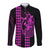Polynesian Long Sleeve Button Shirt Hawaiian Warrior and Aloha Girl With Hammerhead Shark Tattoos Purple LT6 Unisex Purple - Polynesian Pride