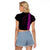 Polynesian Raglan Cropped T Shirt Hawaiian Warrior and Aloha Girl With Hammerhead Shark Tattoos Purple LT6 - Polynesian Pride
