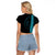 Polynesian Raglan Cropped T Shirt Hawaiian Warrior and Aloha Girl With Hammerhead Shark Tattoos Light Blue LT6 - Polynesian Pride