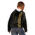 Polynesian Kid Hoodie Hawaiian Warrior and Aloha Girl With Hammerhead Shark Tattoos Gold LT6 - Polynesian Pride
