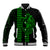 Polynesian Baseball Jacket Hawaiian Warrior and Aloha Girl With Hammerhead Shark Tattoos Green LT6 Unisex Green - Polynesian Pride