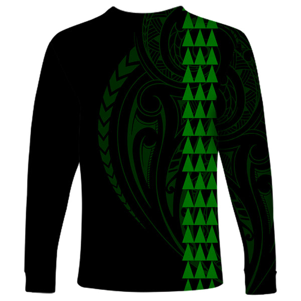 Hawaii Long Sleeve Shirt Red Polynesian Line Style LT9