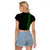 Polynesian Raglan Cropped T Shirt Hawaiian Warrior and Aloha Girl With Hammerhead Shark Tattoos Green LT6 - Polynesian Pride