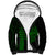 Polynesian Sherpa Hoodie Hawaiian Warrior and Aloha Girl With Hammerhead Shark Tattoos Green LT6 Unisex Green - Polynesian Pride