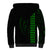 Polynesian Sherpa Hoodie Hawaiian Warrior and Aloha Girl With Hammerhead Shark Tattoos Green LT6 - Polynesian Pride