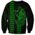 Polynesian Sweatshirt Hawaiian Warrior and Aloha Girl With Hammerhead Shark Tattoos Green LT6 Unisex Green - Polynesian Pride
