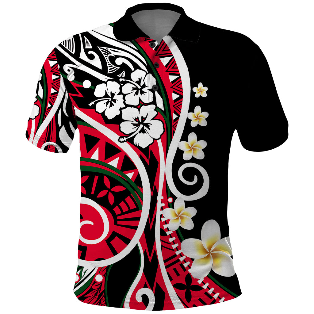 Plumeria Polynesian Polo Shirt Trending Red LT6 Red - Polynesian Pride