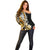 Plumeria Polynesian Off Shoulder Sweater Trending Gold LT6 - Polynesian Pride