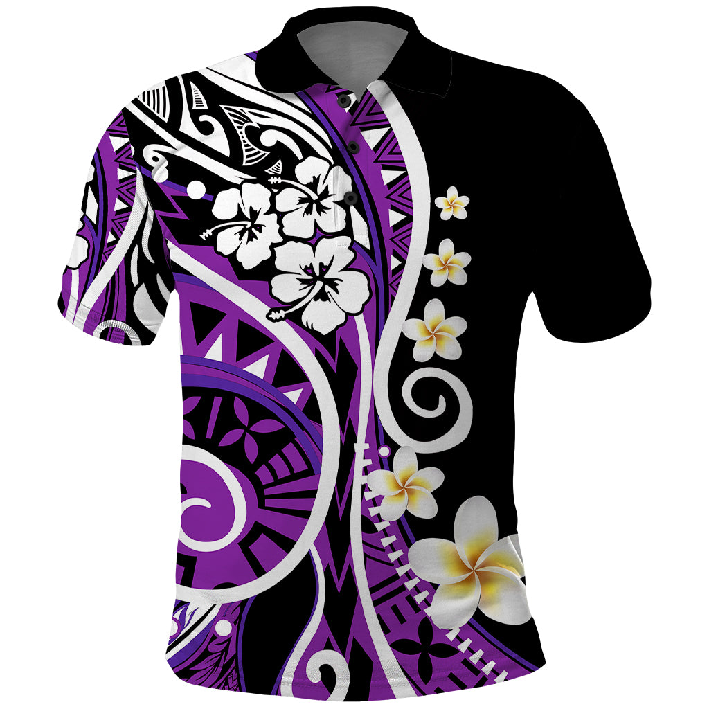 Plumeria Polynesian Polo Shirt Trending Purple LT6 Purple - Polynesian Pride