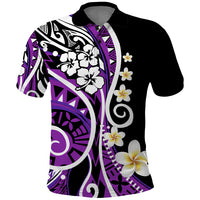Plumeria Polynesian Polo Shirt Trending Purple LT6 Purple - Polynesian Pride