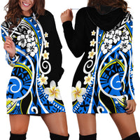 Plumeria Polynesian Hoodie Dress Trending Blue LT6 - Polynesian Pride