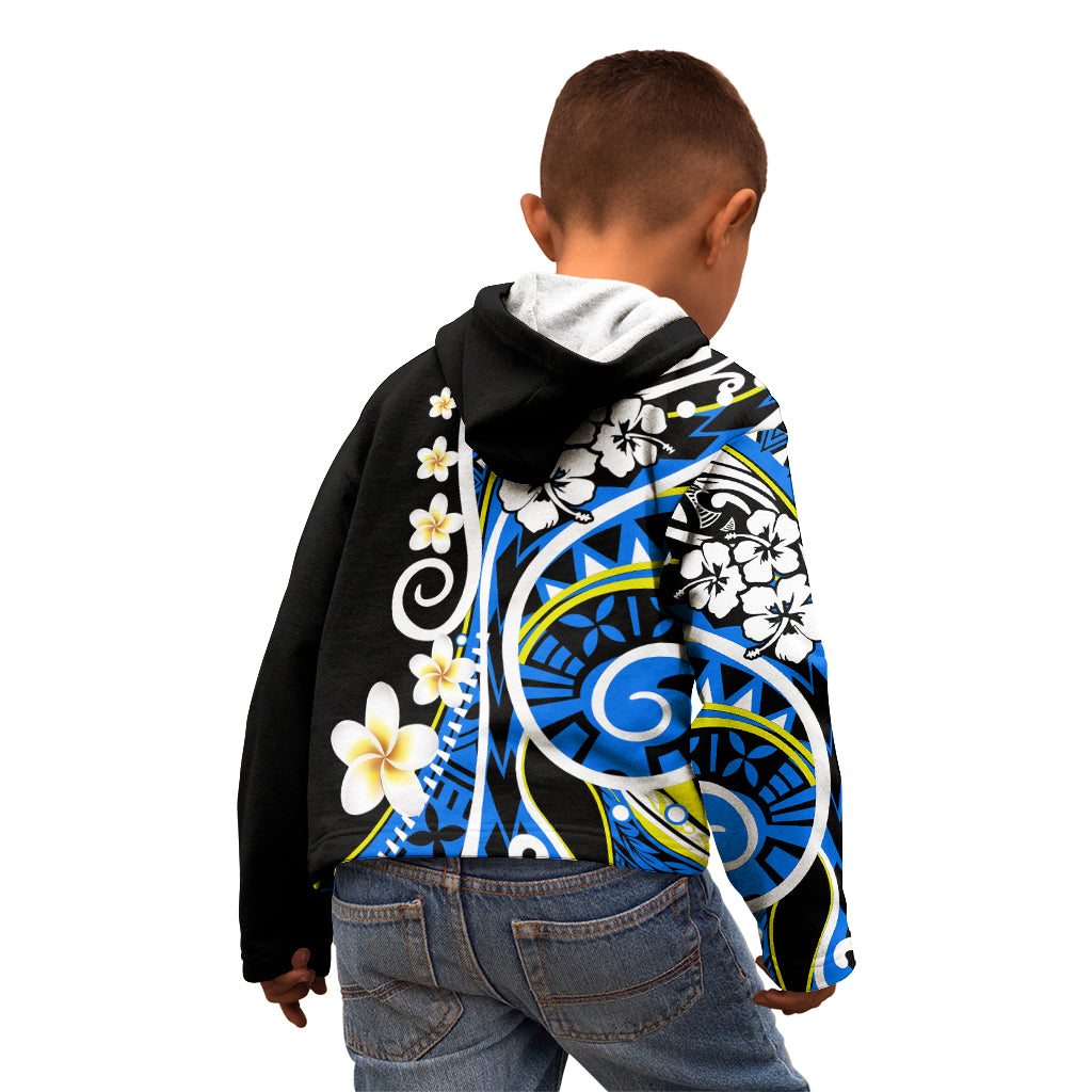 Plumeria Polynesian Kid Hoodie Trending Blue LT6 - Polynesian Pride
