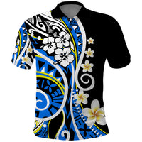 Plumeria Polynesian Polo Shirt Trending Blue LT6 Blue - Polynesian Pride