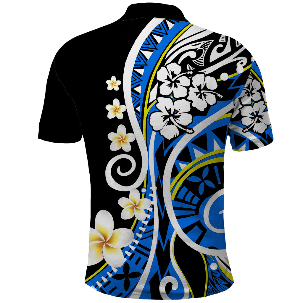 Plumeria Polynesian Polo Shirt Trending Blue LT6 - Polynesian Pride