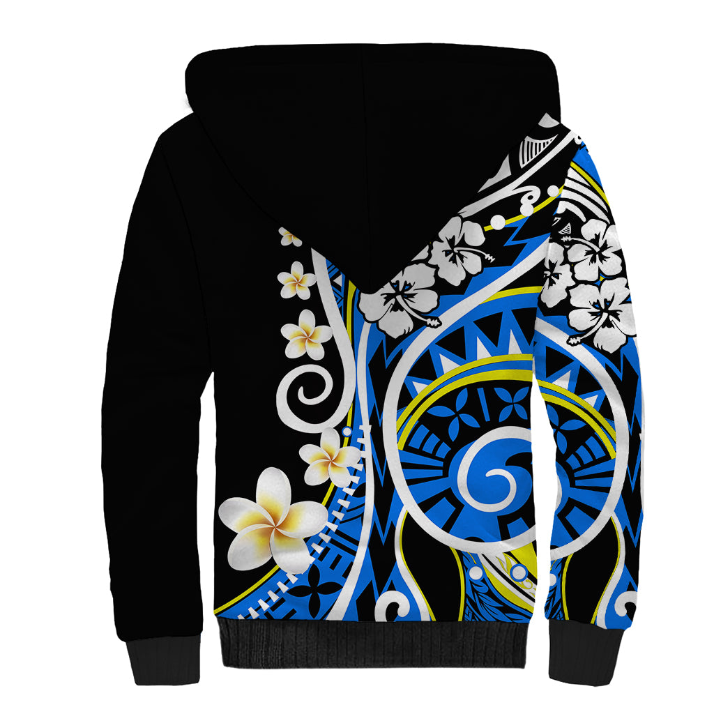 Plumeria Polynesian Sherpa Hoodie Trending Blue LT6 - Polynesian Pride