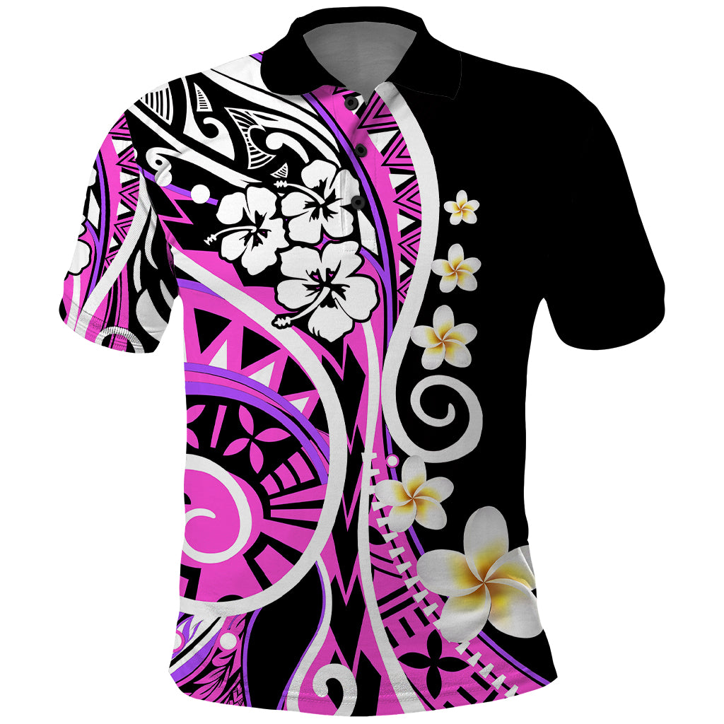 Plumeria Polynesian Polo Shirt Trending Pink LT6 Pink - Polynesian Pride