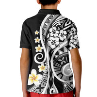Plumeria Polynesian Kid Polo Shirt Trending Black LT6 - Polynesian Pride