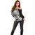 Plumeria Polynesian Off Shoulder Sweater Trending Black LT6 - Polynesian Pride