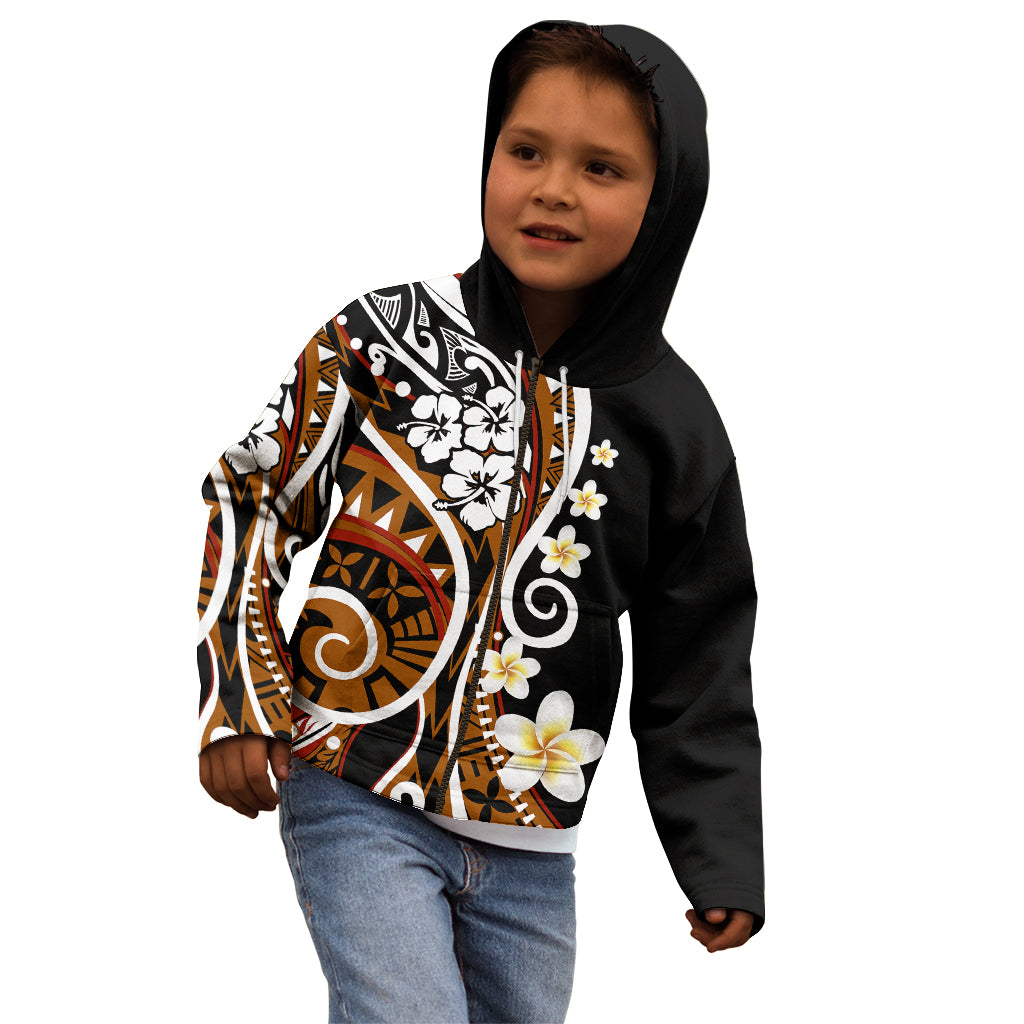 Plumeria Polynesian Kid Hoodie Trending Brown LT6 - Polynesian Pride