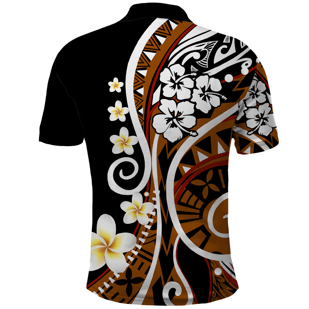 Plumeria Polynesian Polo Shirt Trending Brown LT6 - Polynesian Pride