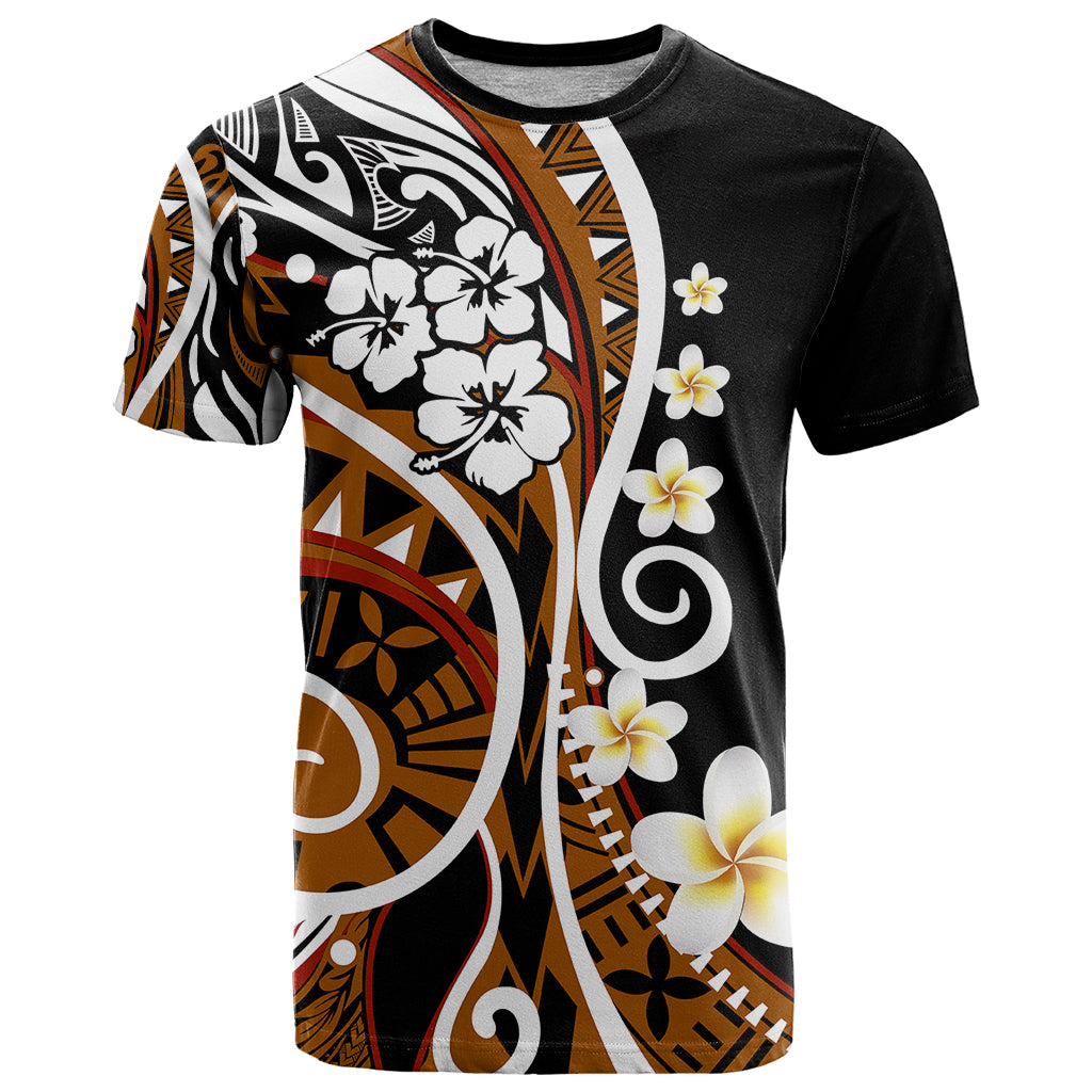 Plumeria Polynesian T Shirt Trending Brown LT6 Brown - Polynesian Pride