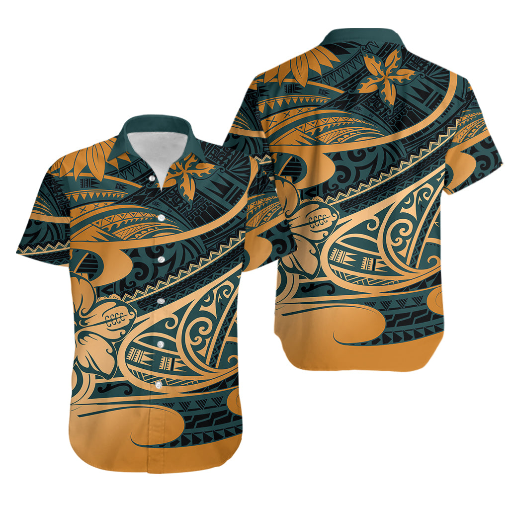 Polynesian Tribal Couples Matching Outfits Combo Long Sleeve Dress And Hawaiian Shirt LT6 - Polynesian Pride