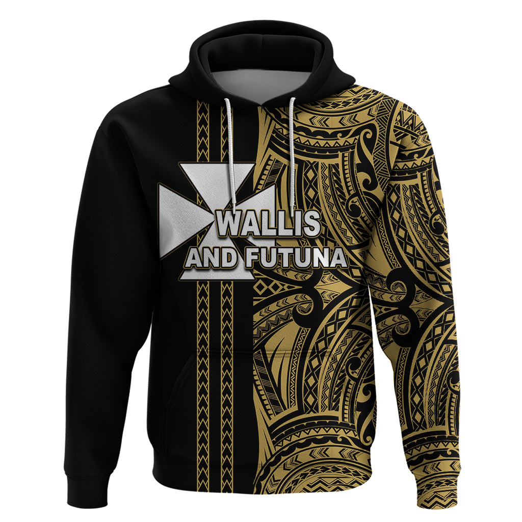 Custom Wallis and Futuna Hoodie Polynesian Tribal Gold LT6 Pullover Hoodie Gold - Polynesian Pride