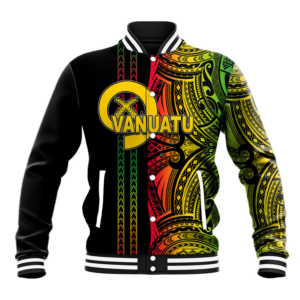 Custom Vanuatu Baseball Jacket Polynesian Tribal LT6 Unisex Black - Polynesian Pride