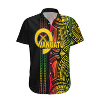 Custom Vanuatu Hawaiian Shirt Polynesian Tribal LT6 Black - Polynesian Pride