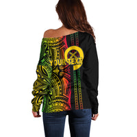 Custom Vanuatu Off Shoulder Sweater Polynesian Tribal LT6 - Polynesian Pride